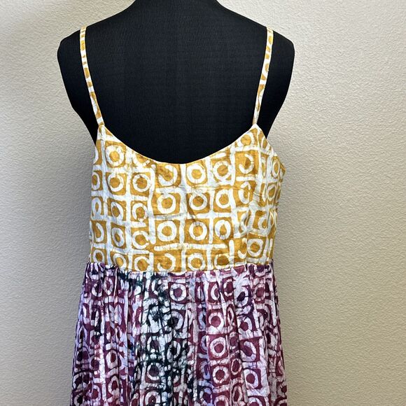 Busayo NWT Women's Large Tiered Dress Africa Prairie Cottage Core Boho Island - Picture 3 of 10